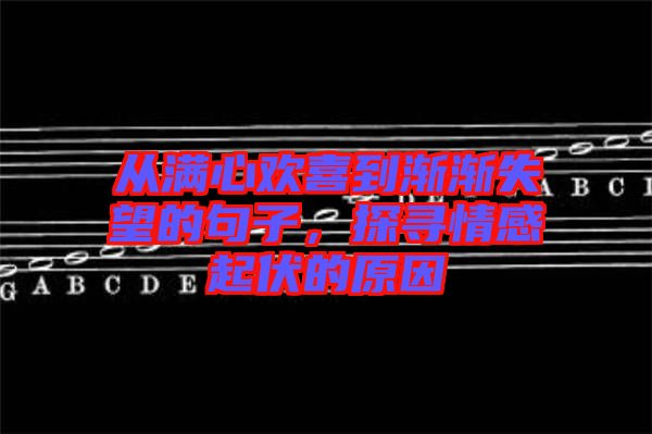 從滿心歡喜到漸漸失望的句子，探尋情感起伏的原因