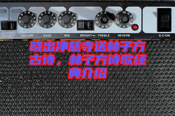 曉出凈慈寺送林子方古詩，林子方詩歌經(jīng)典介紹