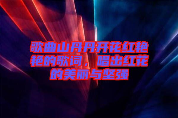 歌曲山丹丹開花紅艷艷的歌詞，唱出紅花的美麗與堅強