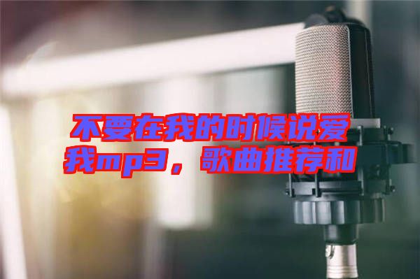不要在我的時(shí)候說愛我mp3，歌曲推薦和
