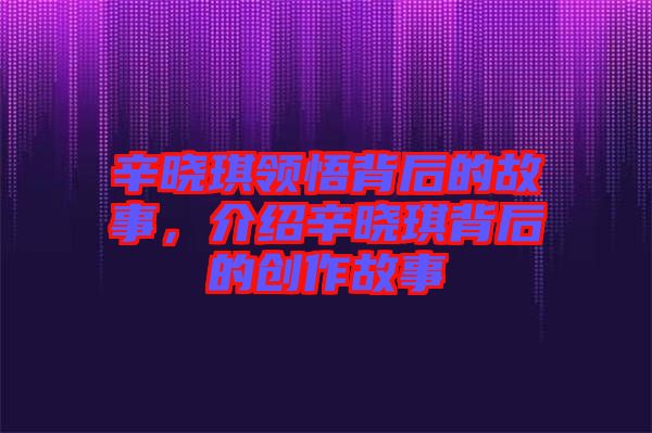 辛?xí)早黝I(lǐng)悟背后的故事，介紹辛?xí)早鞅澈蟮膭?chuàng)作故事