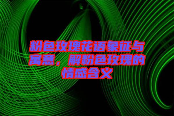 粉色玫瑰花語象征與寓意，解粉色玫瑰的情感含義