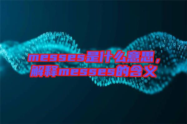 messes是什么意思，解釋messes的含義