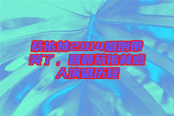蔡依林2014唱倒帶哭了，回顧蔡依林感人演唱?dú)v程