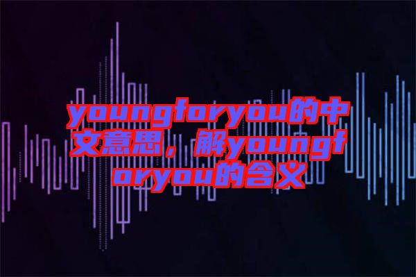 youngforyou的中文意思，解youngforyou的含義