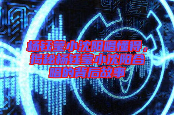 楊鈺瑩小沈陽(yáng)唱懂得，揭秘楊鈺瑩小沈陽(yáng)合唱的背后故事