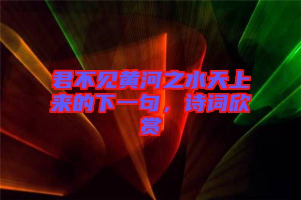 君不見黃河之水天上來的下一句，詩詞欣賞