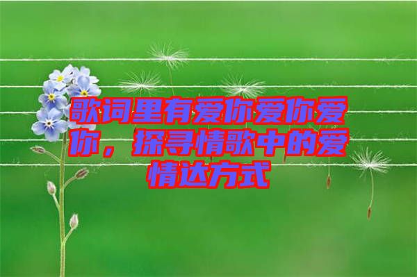 歌詞里有愛你愛你愛你，探尋情歌中的愛情達(dá)方式