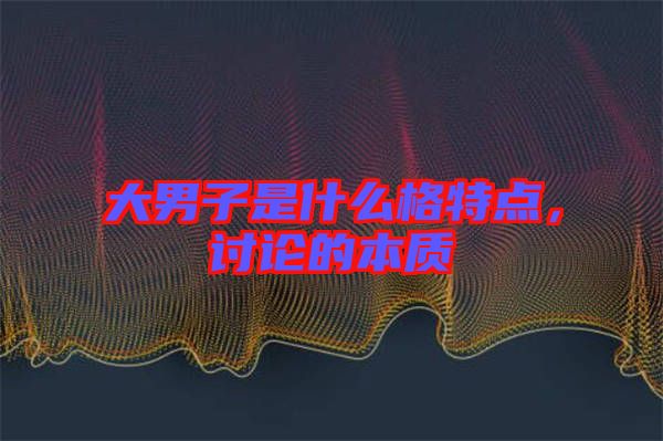 大男子是什么格特點，討論的本質(zhì)
