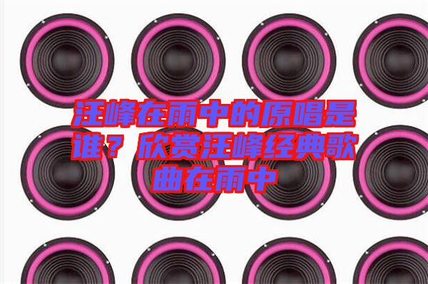 汪峰在雨中的原唱是誰？欣賞汪峰經(jīng)典歌曲在雨中
