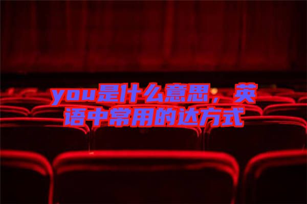 you是什么意思，英語(yǔ)中常用的達(dá)方式