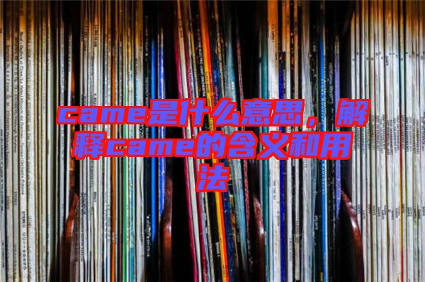 came是什么意思，解釋came的含義和用法