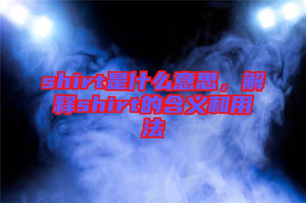 shirt是什么意思，解釋shirt的含義和用法