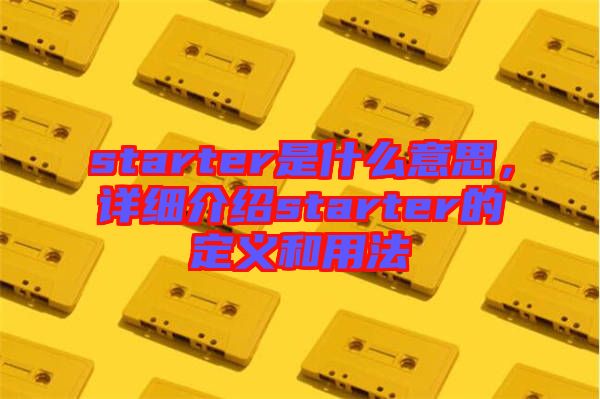 starter是什么意思，詳細(xì)介紹starter的定義和用法