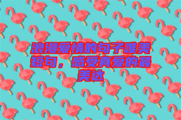 浪漫愛情的句子唯美短句，感受真愛的最美達