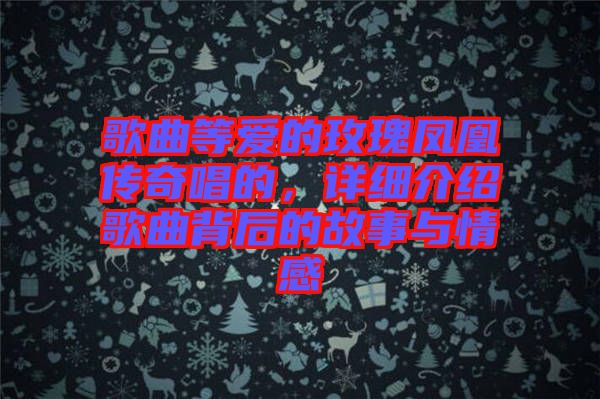 歌曲等愛(ài)的玫瑰鳳凰傳奇唱的，詳細(xì)介紹歌曲背后的故事與情感
