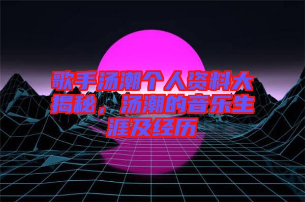 歌手湯潮個人資料大揭秘，湯潮的音樂生涯及經(jīng)歷