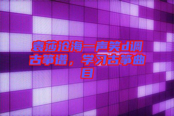 袁莎滄海一聲笑d調(diào)古箏譜，學(xué)習(xí)古箏曲目