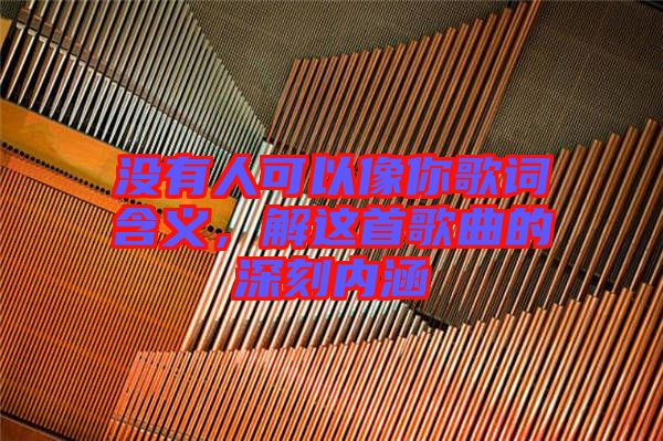 沒有人可以像你歌詞含義，解這首歌曲的深刻內(nèi)涵