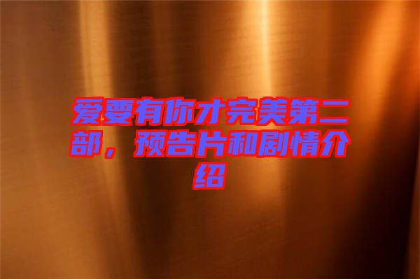 愛要有你才完美第二部，預(yù)告片和劇情介紹