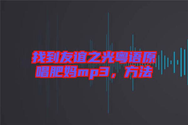 找到友誼之光粵語原唱肥媽mp3，方法