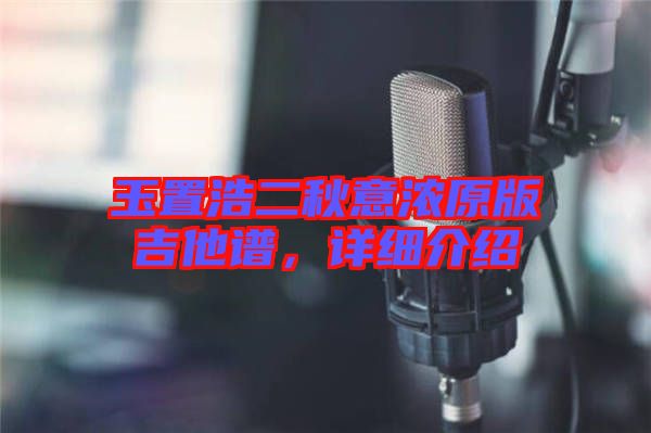 玉置浩二秋意濃原版吉他譜，詳細(xì)介紹