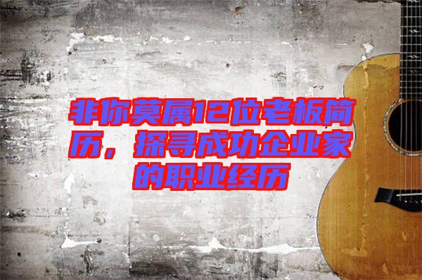 非你莫屬12位老板簡歷，探尋成功企業(yè)家的職業(yè)經(jīng)歷