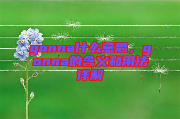 gonna什么意思，gonna的含義和用法詳解