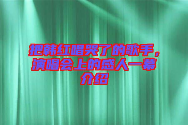 把韓紅唱哭了的歌手，演唱會(huì)上的感人一幕介紹