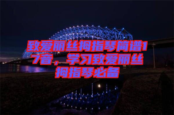 致愛麗絲拇指琴簡(jiǎn)譜17音，學(xué)習(xí)致愛麗絲拇指琴必備