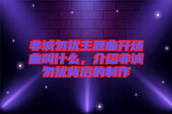 非誠勿擾主題曲開場曲叫什么，介紹非誠勿擾背后的制作