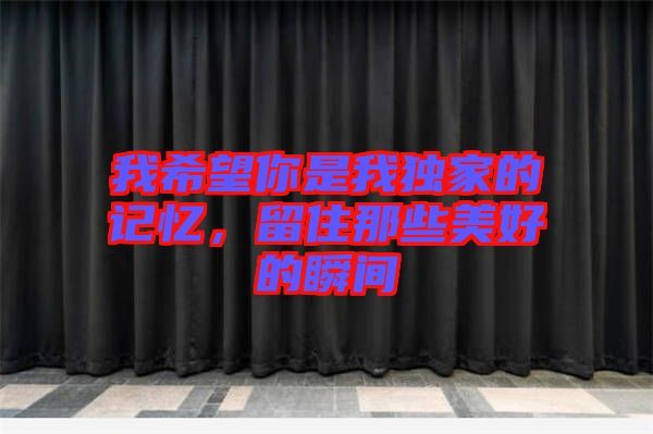 我希望你是我獨(dú)家的記憶，留住那些美好的瞬間