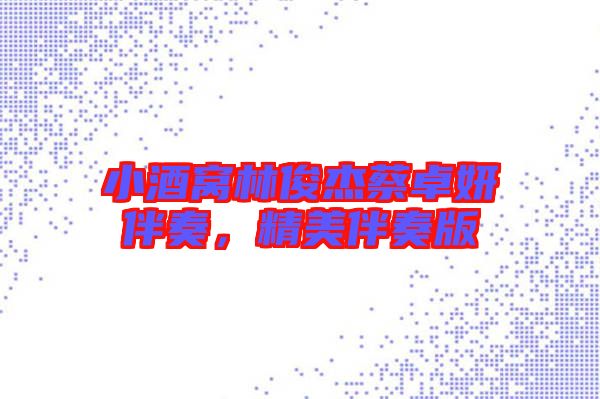 小酒窩林俊杰蔡卓妍伴奏，精美伴奏版