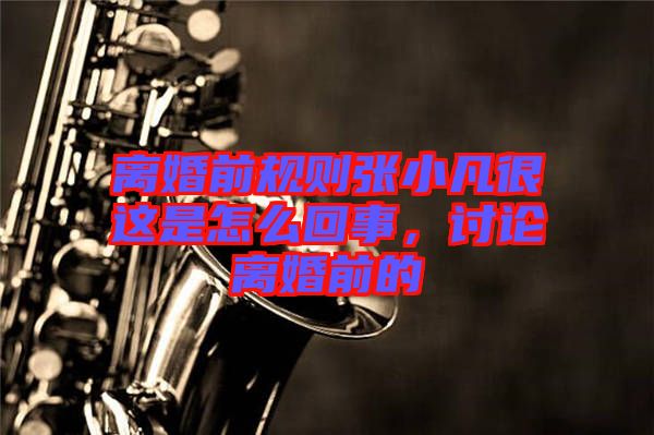 離婚前規(guī)則張小凡很這是怎么回事，討論離婚前的