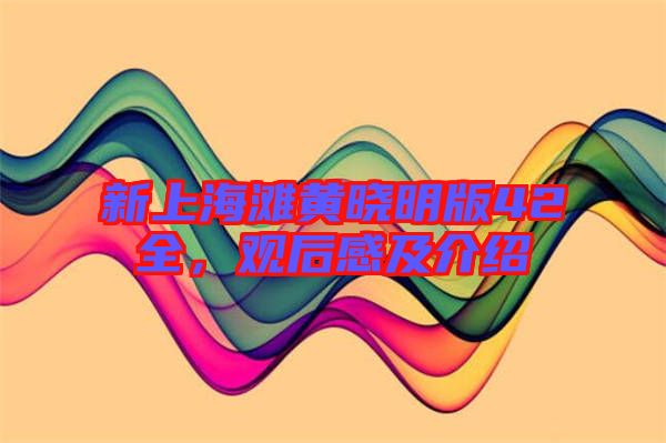 新上海灘黃曉明版42全，觀后感及介紹