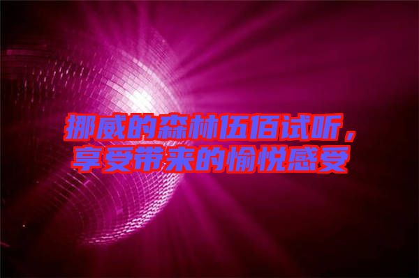 挪威的森林伍佰試聽，享受帶來的愉悅感受