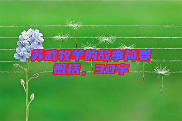 蘇武牧羊的故事簡要概括，30字