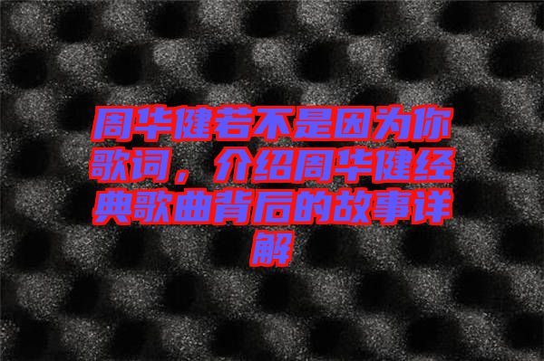 周華健若不是因為你歌詞，介紹周華健經(jīng)典歌曲背后的故事詳解
