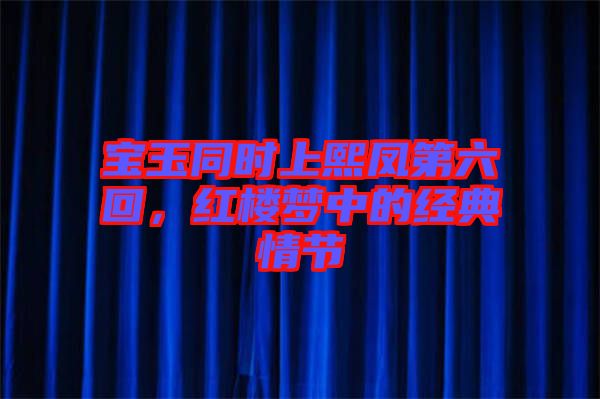 寶玉同時(shí)上熙鳳第六回，紅樓夢中的經(jīng)典情節(jié)
