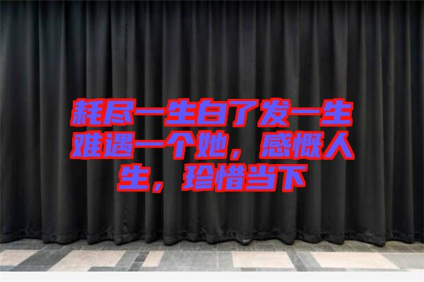 耗盡一生白了發(fā)一生難遇一個(gè)她，感慨人生，珍惜當(dāng)下