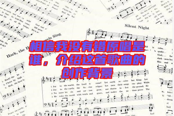 相信我沒(méi)有錯(cuò)原唱是誰(shuí)，介紹這首歌曲的創(chuàng)作背景