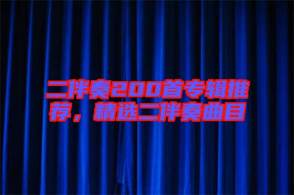 二伴奏200首專輯推薦，精選二伴奏曲目