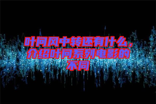 葉問風中轉(zhuǎn)還有什么，介紹葉問系列電影的不同