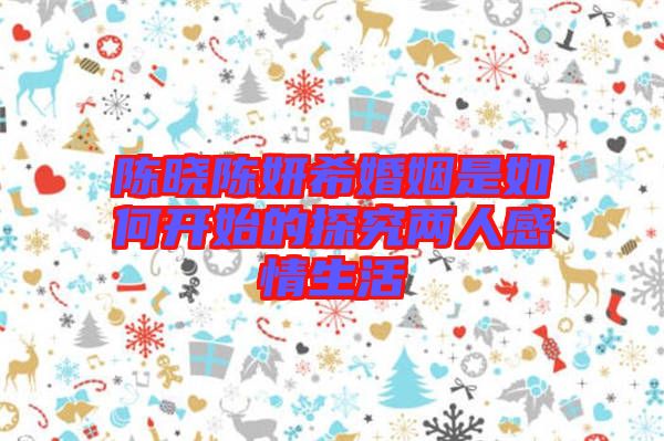 陳曉陳妍?；橐鍪侨绾伍_始的探究兩人感情生活