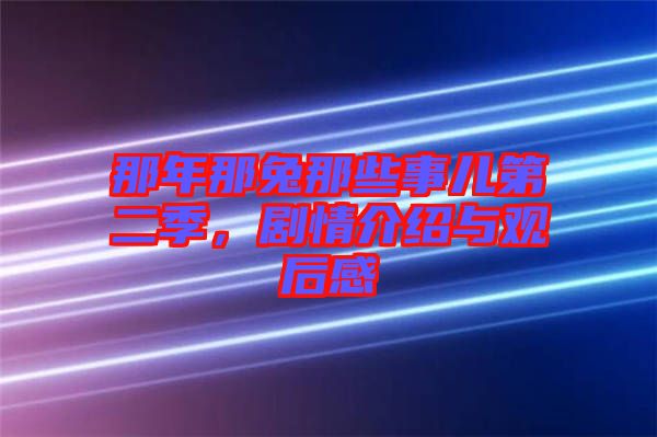 那年那兔那些事兒第二季，劇情介紹與觀后感