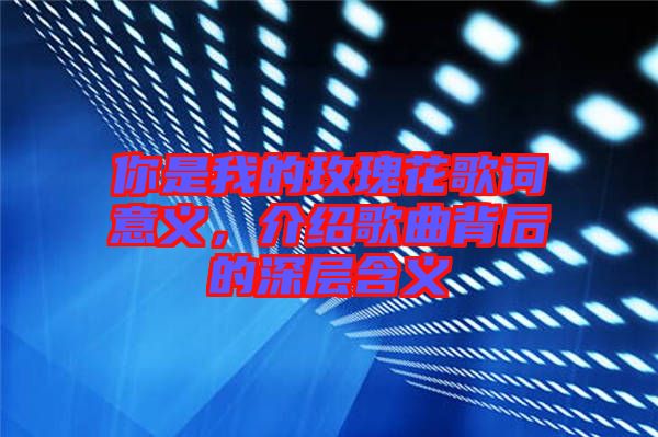 你是我的玫瑰花歌詞意義，介紹歌曲背后的深層含義