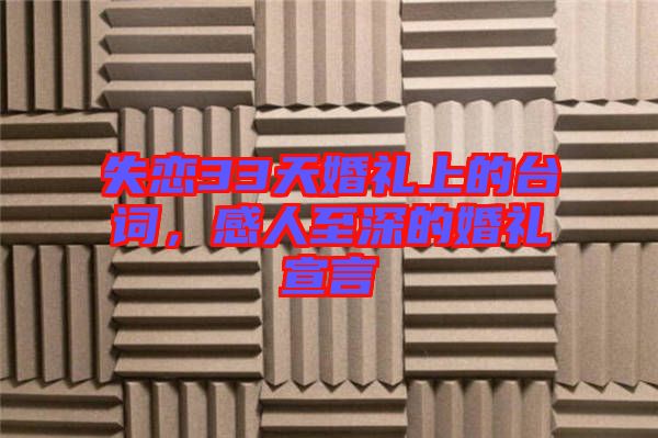 失戀33天婚禮上的臺詞，感人至深的婚禮宣言