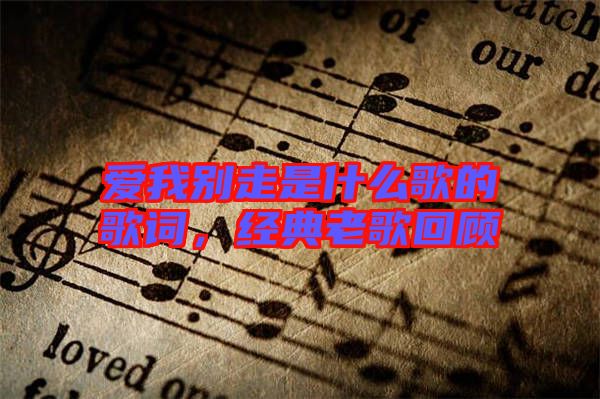 愛我別走是什么歌的歌詞，經典老歌回顧