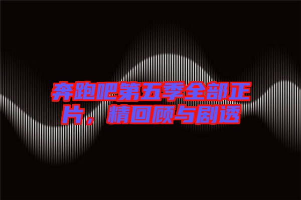 奔跑吧第五季全部正片，精回顧與劇透