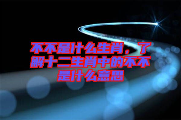 不不是什么生肖，了解十二生肖中的不不是什么意思